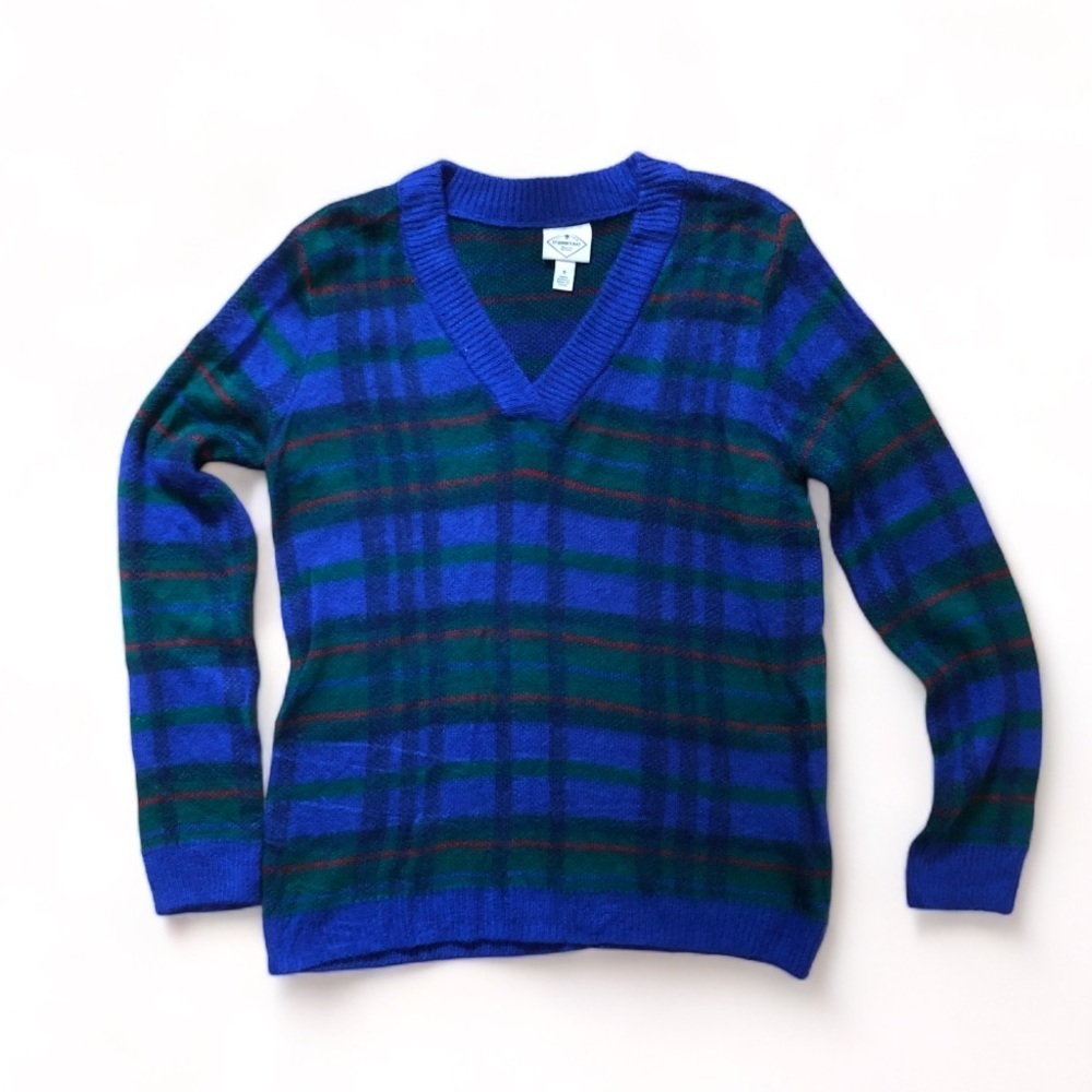 St Johns Bay blue plaid Sweater